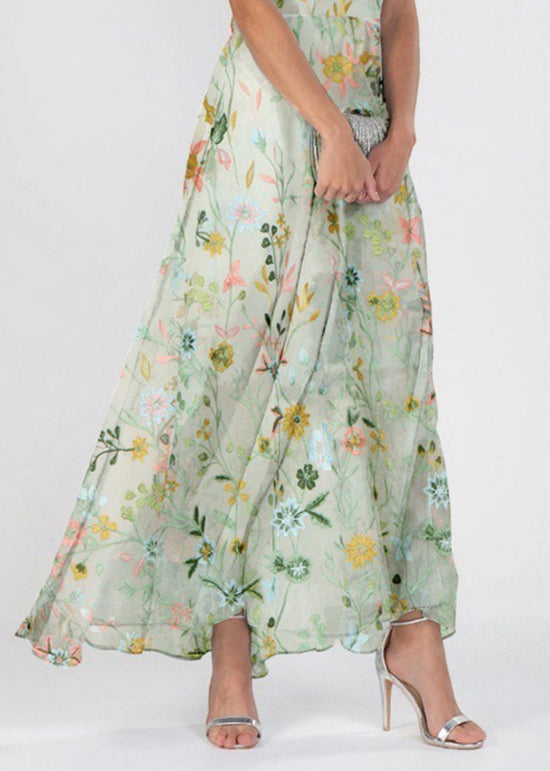 Dames Lange Jurk met V-hals en Zomerprint 3