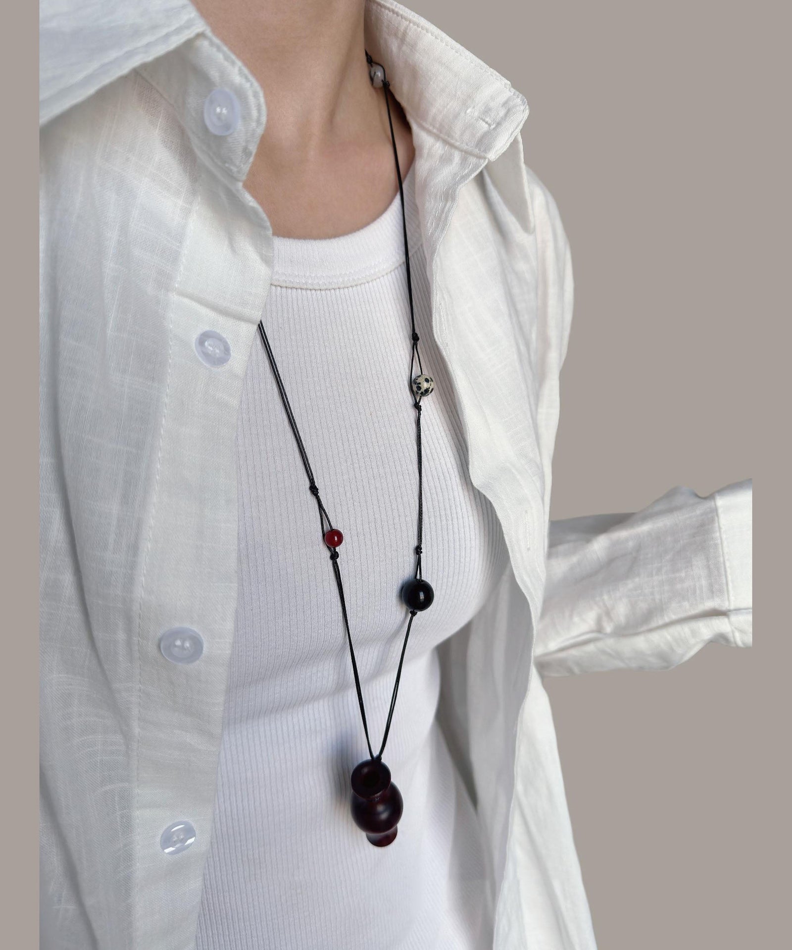 Dames Lange Ketting Houten Vaas Hanger 1