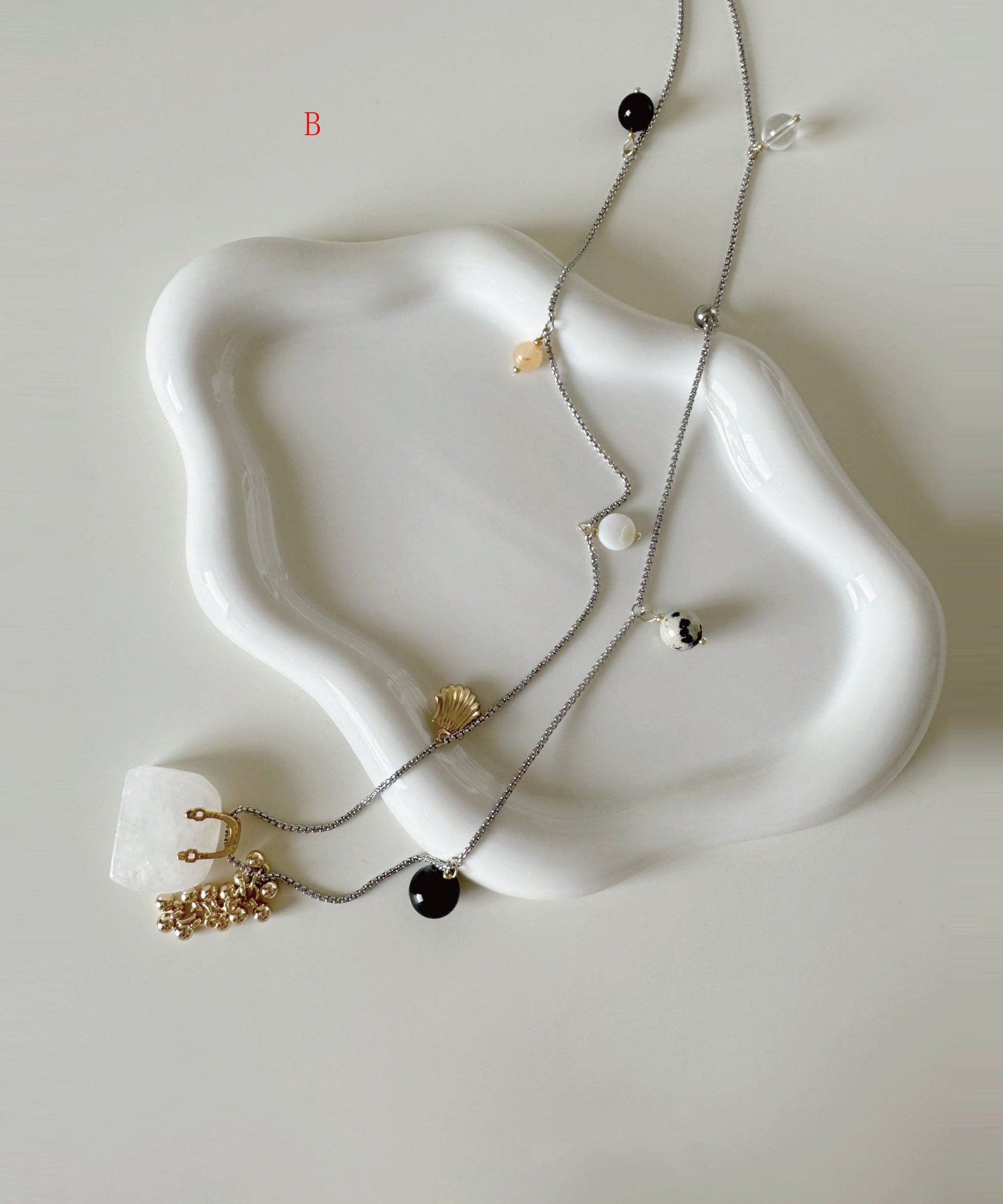 Dames Lange Ketting Met Glazen Steen Hanger 2