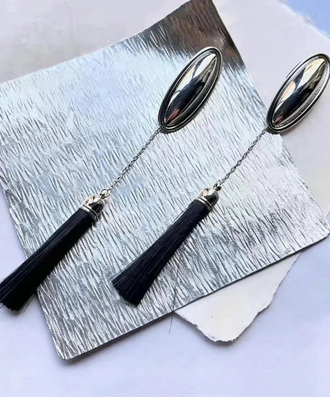 Dames Lange Ketting Oorbellen met Kwastjes Retro Stijl 2