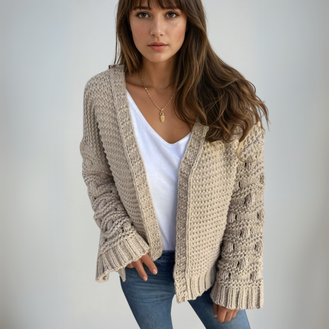 Dames Lange Mouwen Cardigan Chunky Brei 3