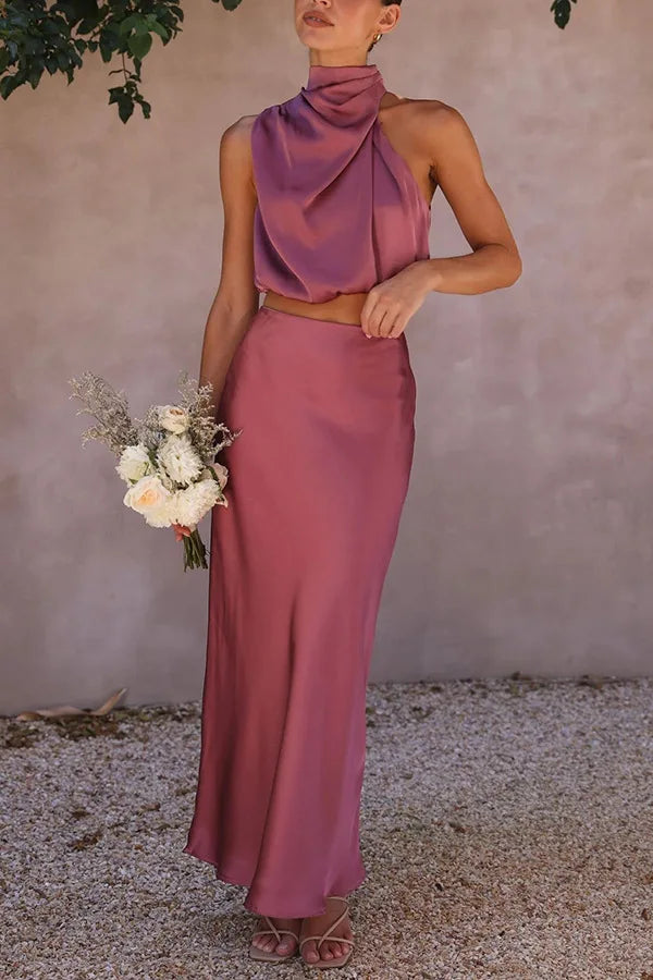 Dames Lange Set Minimalistisch met Drapeerbare Top 7