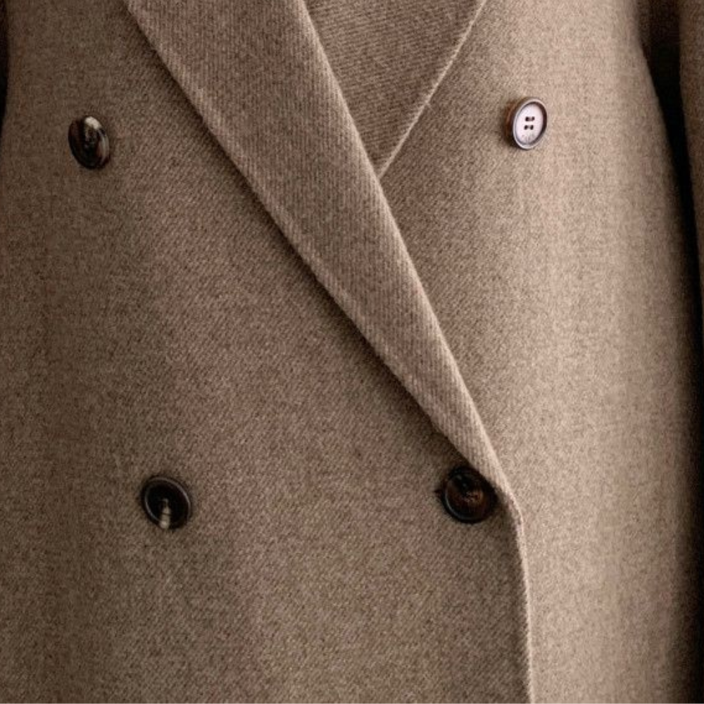 Dames Lange Winterjas Dubbelzijdig met Dubbele Rij Knopen 3