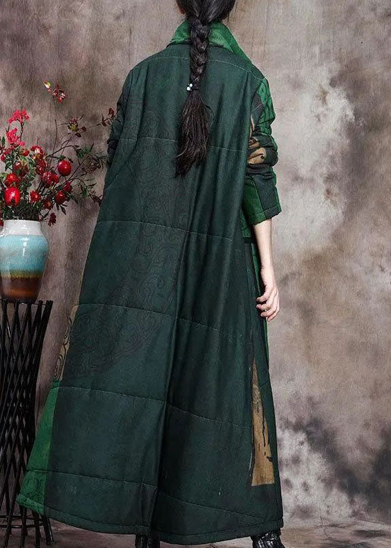 Dames Lange Winterjas Met Print En Zakjes Voor Koudere Maanden 4