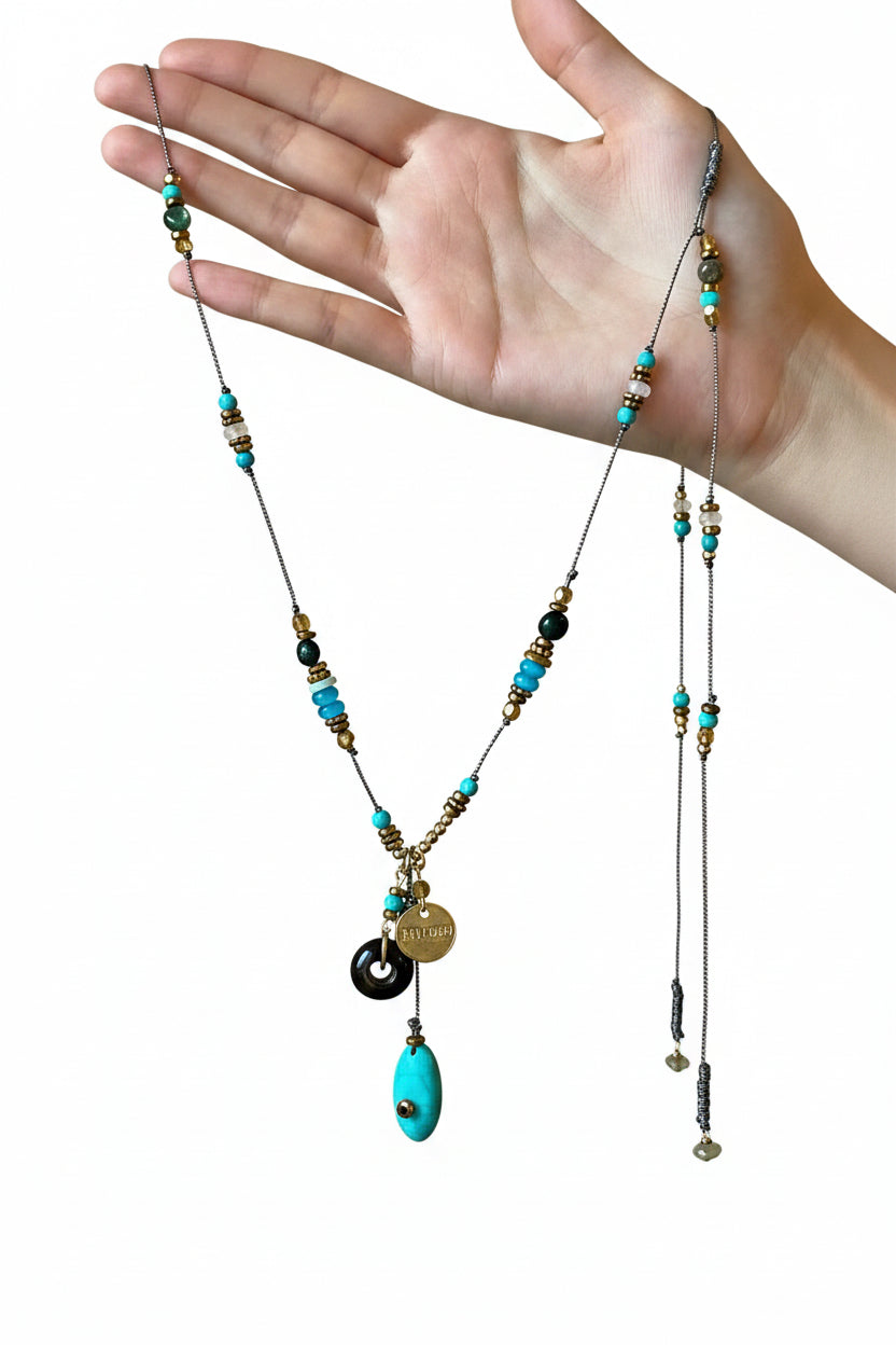 Dames Lariat Ketting Boho Stijl Gevlochten Koord 0