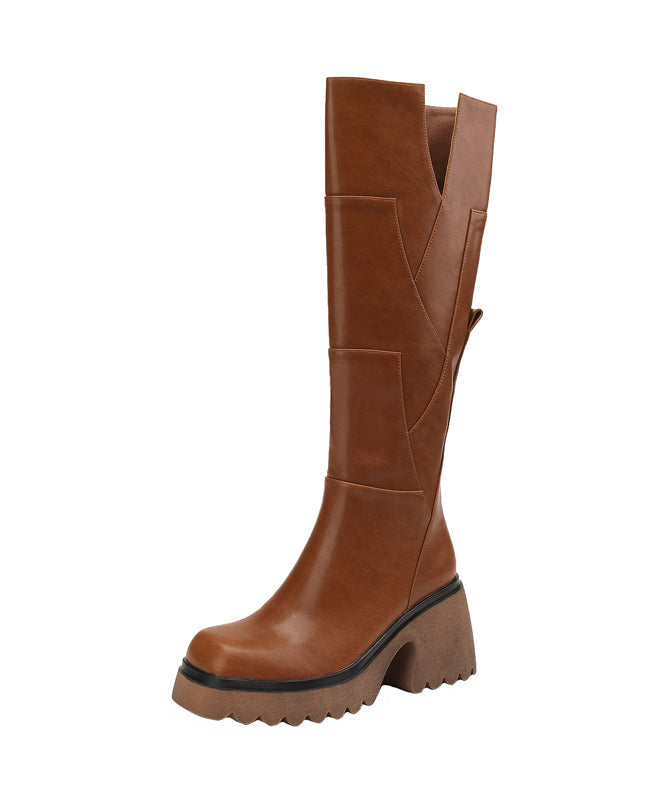 Dames Leren Boots Chunky met Rits en Rubberen Zool 4