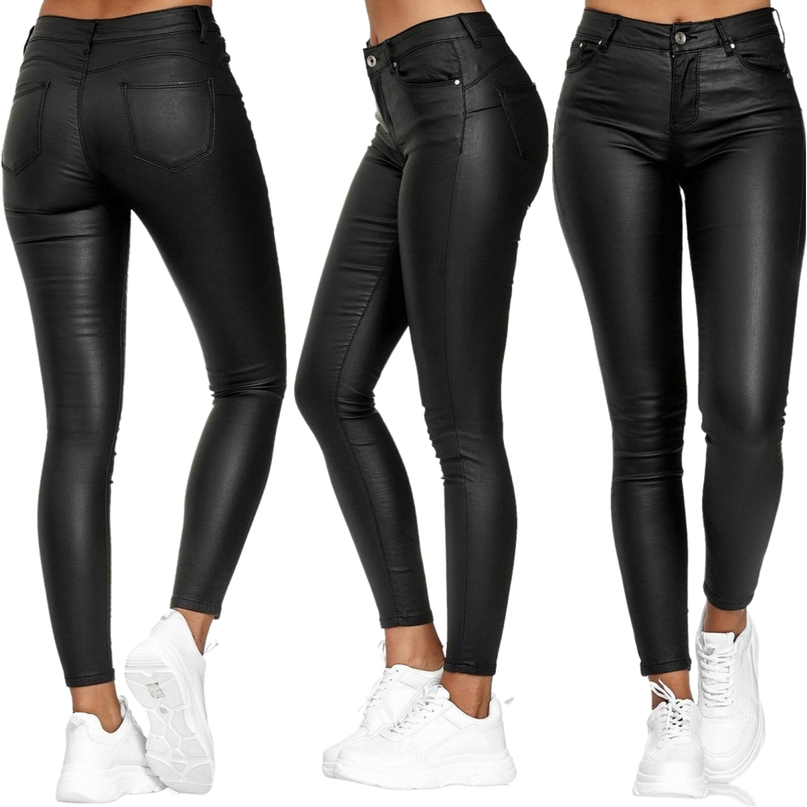 Dames Leren Broek Stretch 3