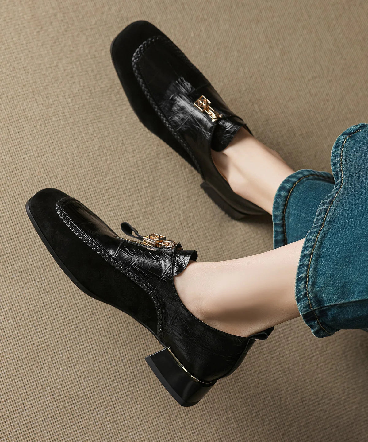 Dames Loafers Robuust Retro Design 3
