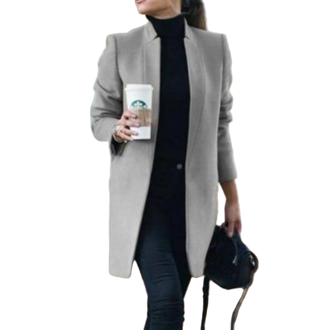 Dames Mantel Stehkragen Klassiek Wolmix 0