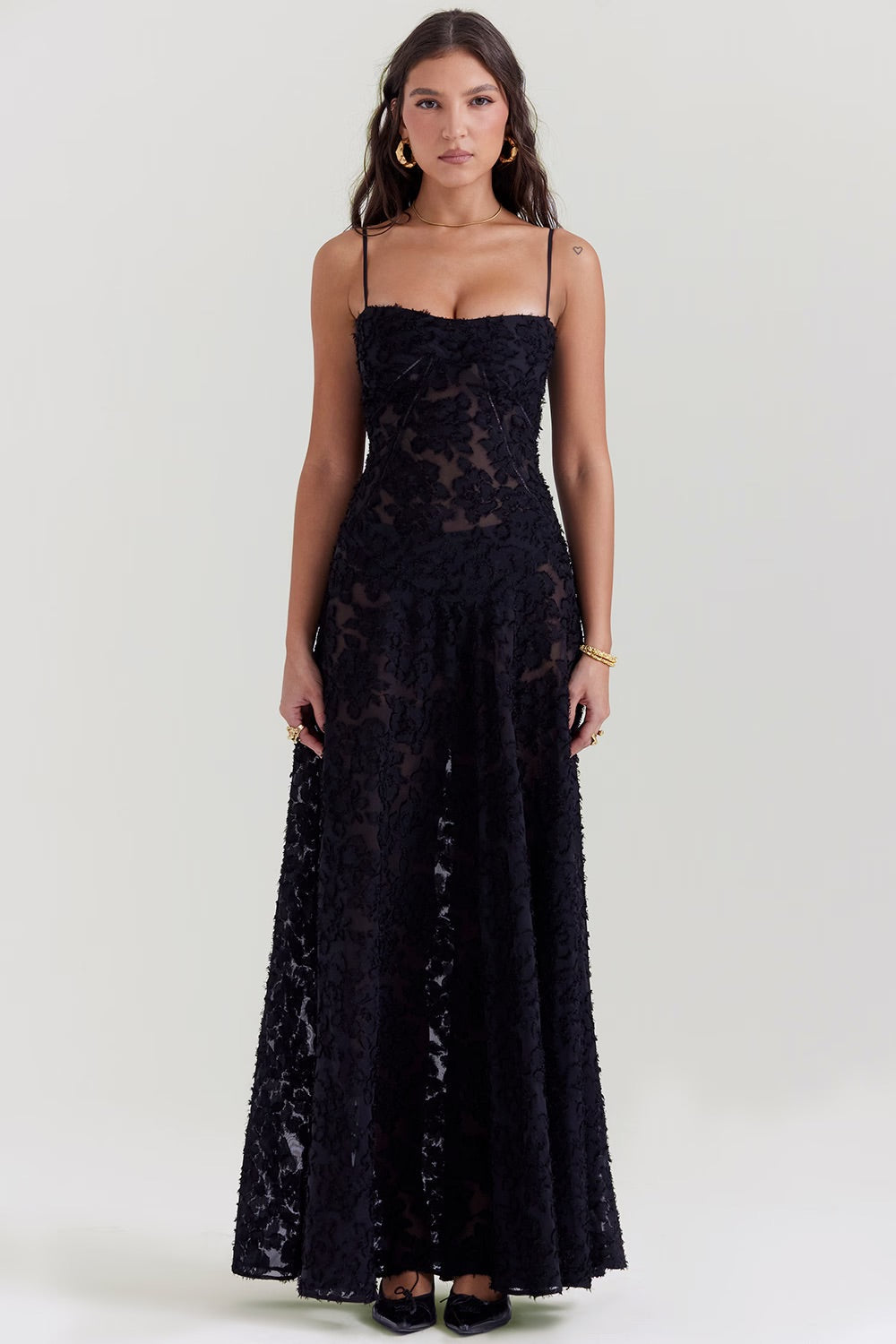 Dames Maxi-jurk Bloemenprint Spaghettibandjes 4