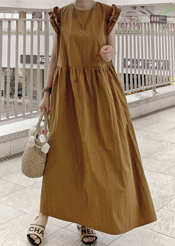 Dames Maxi-jurk Losvallend Met Geschulpte Rand 3