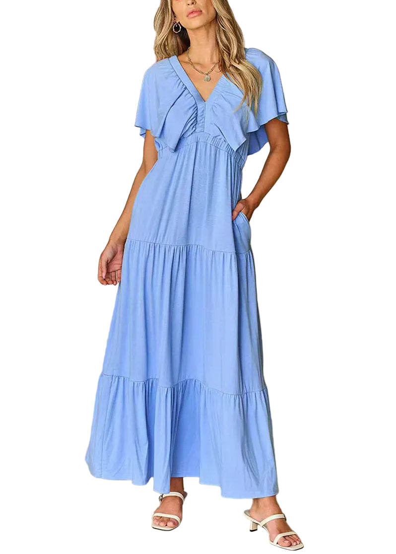 Dames Maxi-jurk met V-hals en hoge taille Zomerstijl 0