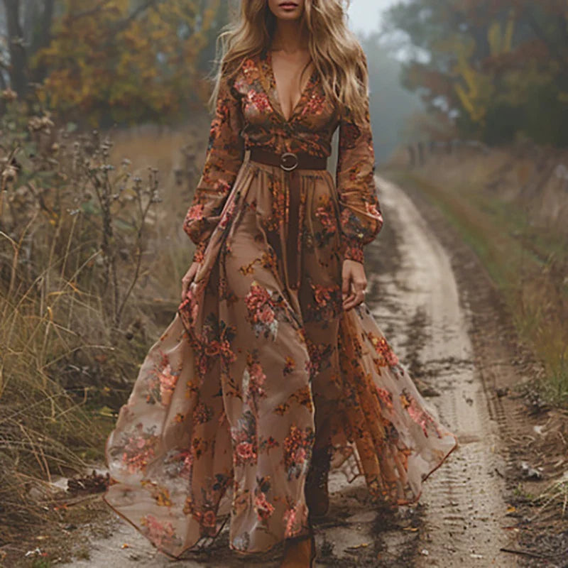Dames Maxi Jurk Bohemian Bloemenstijl 3