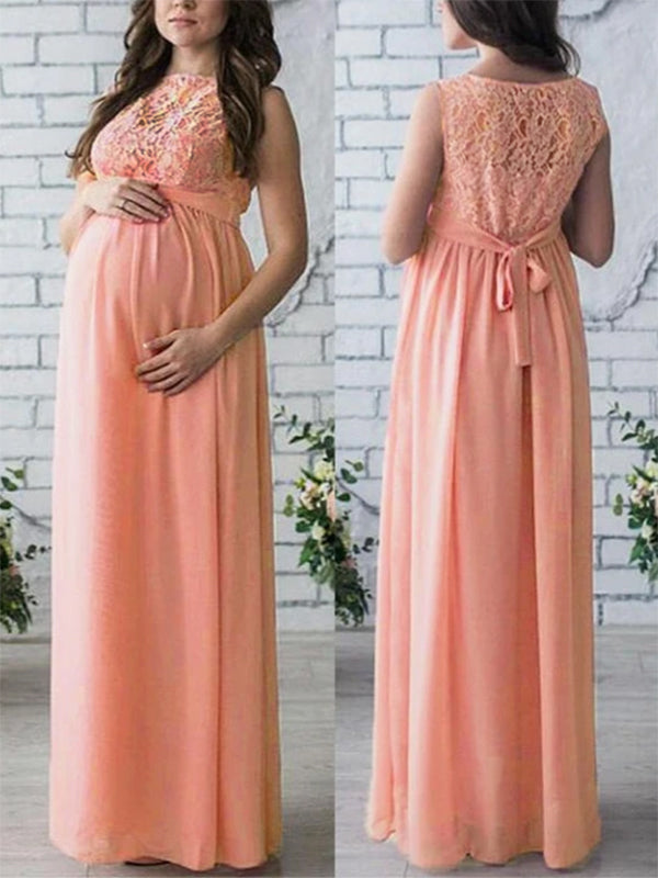Dames Maxi Jurk Bohemian Mouwloos Met Ronde Hals 4