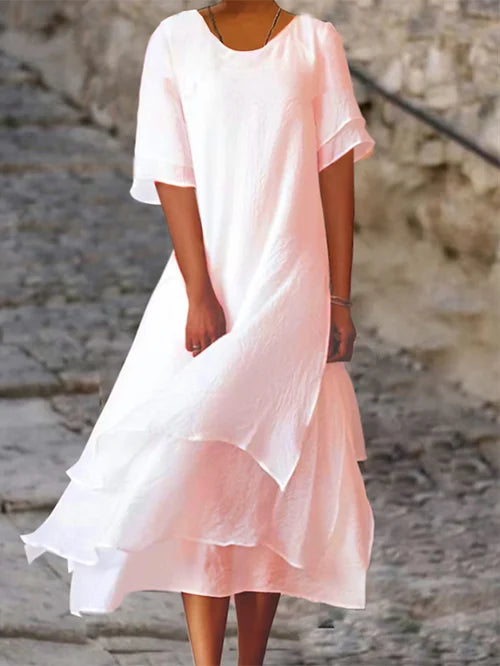 Dames Maxi Jurk Effen Stijl 1