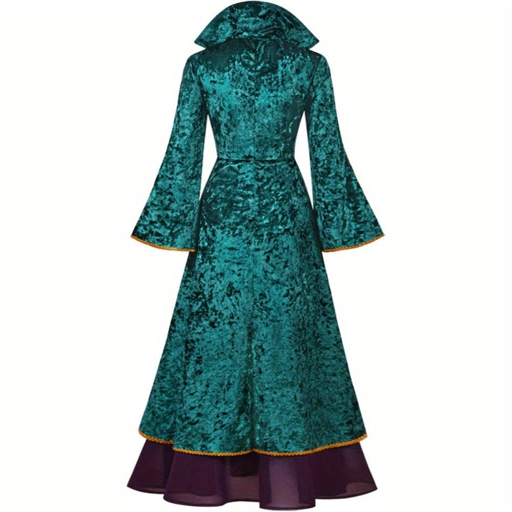 Dames Maxi Jurk Halloween Kostuum met Lange Mouwen 4