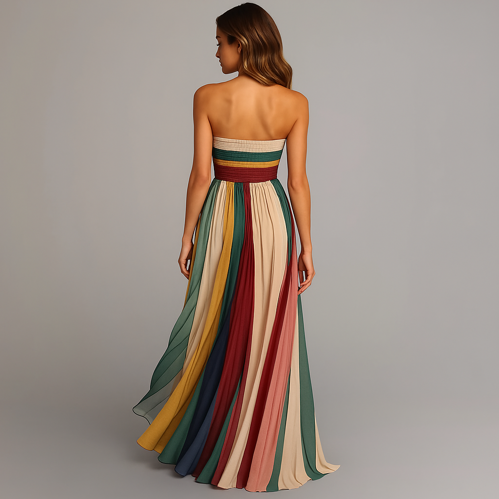 Dames Maxi Jurk Met Plooien Voor Feestelijke Gelegenheden 3