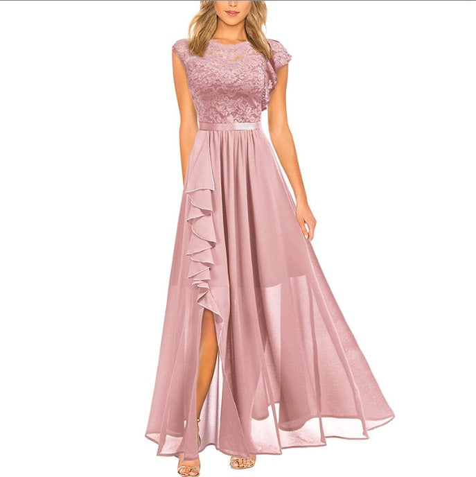 Dames Maxi Jurk Met Ronde Hals 2