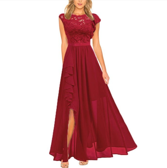 Dames Maxi Jurk Met Ronde Hals 3