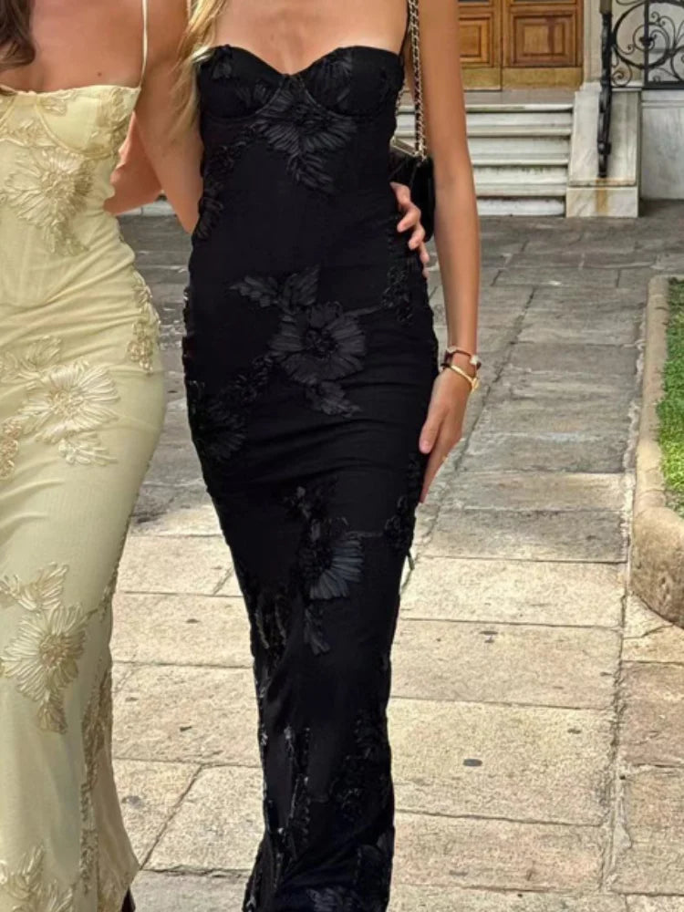 Dames Maxi Jurk Mouwloos Bloemenprint Vloerlengte 6