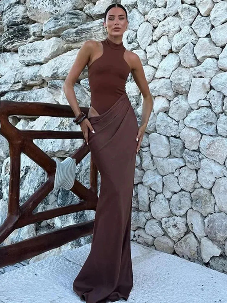 Dames Maxi Jurk Mouwloos met Hoge Taille voor Feestelijke Gelegenheden 0