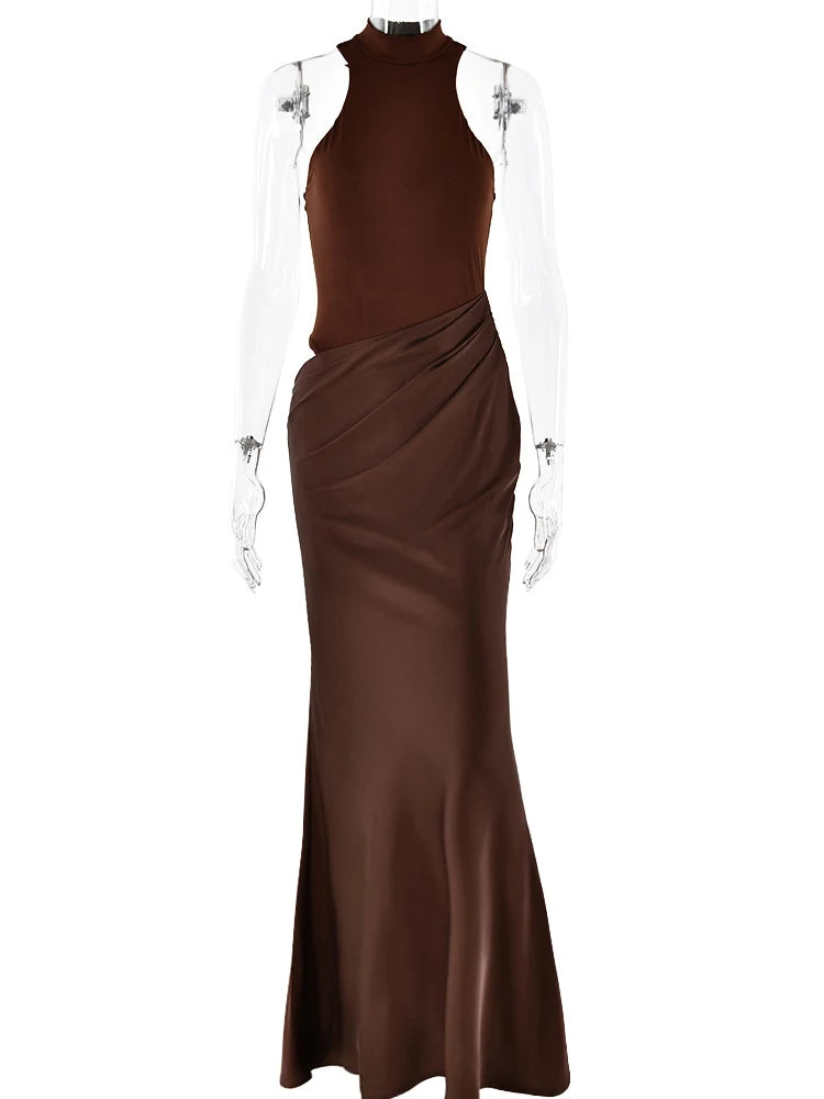 Dames Maxi Jurk Mouwloos met Hoge Taille voor Feestelijke Gelegenheden 5