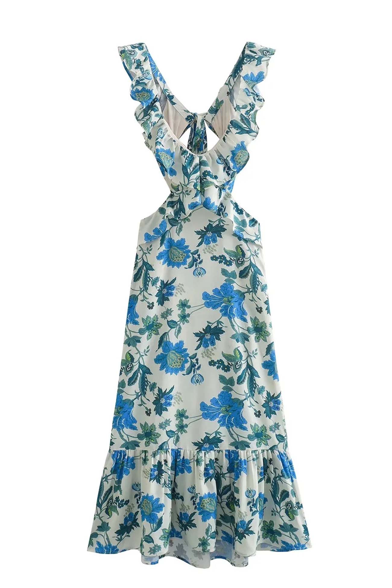 Dames Maxi Jurk Mouwloos met Ruches voor Zomergebeurtenissen 4
