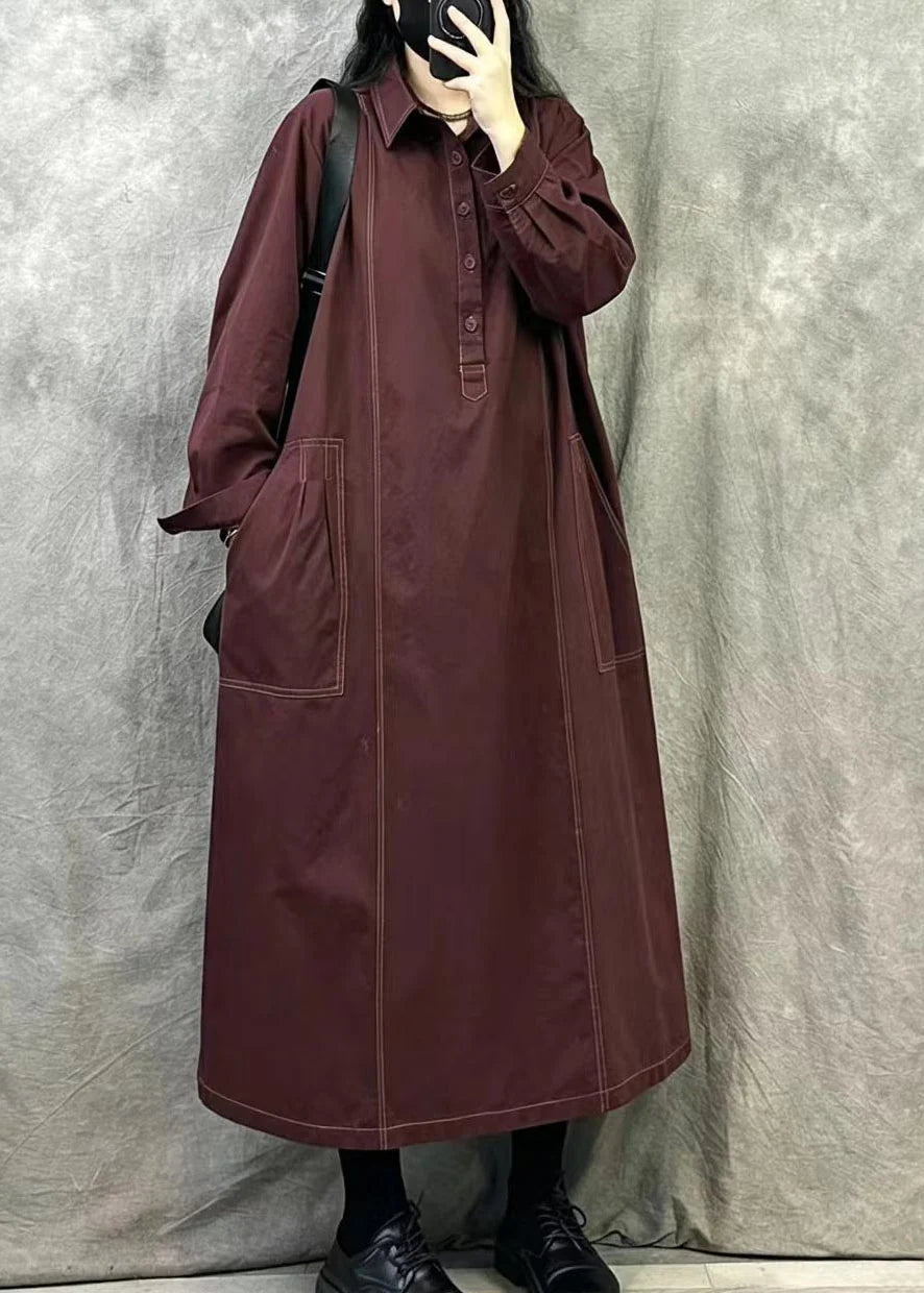 Dames Maxi Jurk Oversized Bohemien Stijl Herfst 1