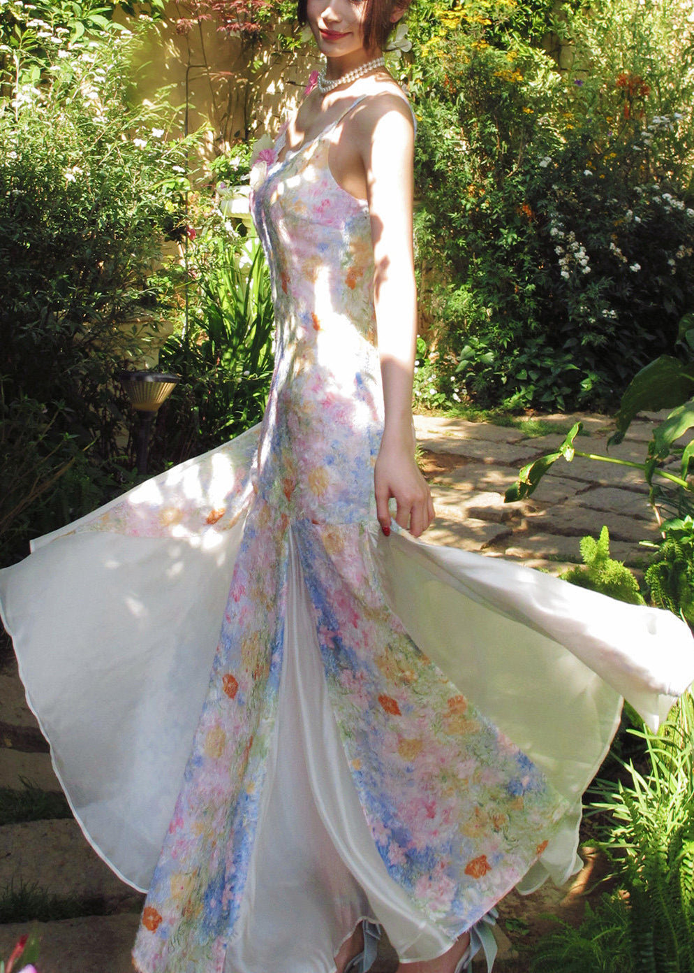 Dames Maxi Jurk met Spaghettibandjes en Bloemenprint 3