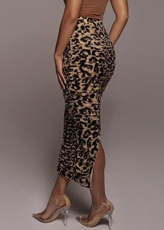 Dames Maxi Rok Hoge Taille met Luipaardprint 3