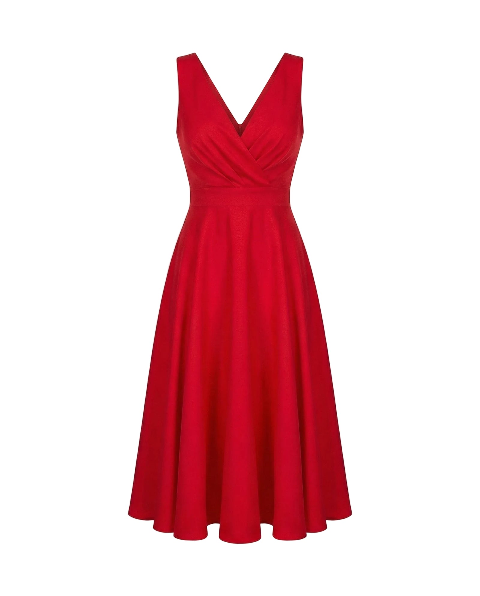 Dames Midi-jurk Trapeze V-hals Mouwloos 0