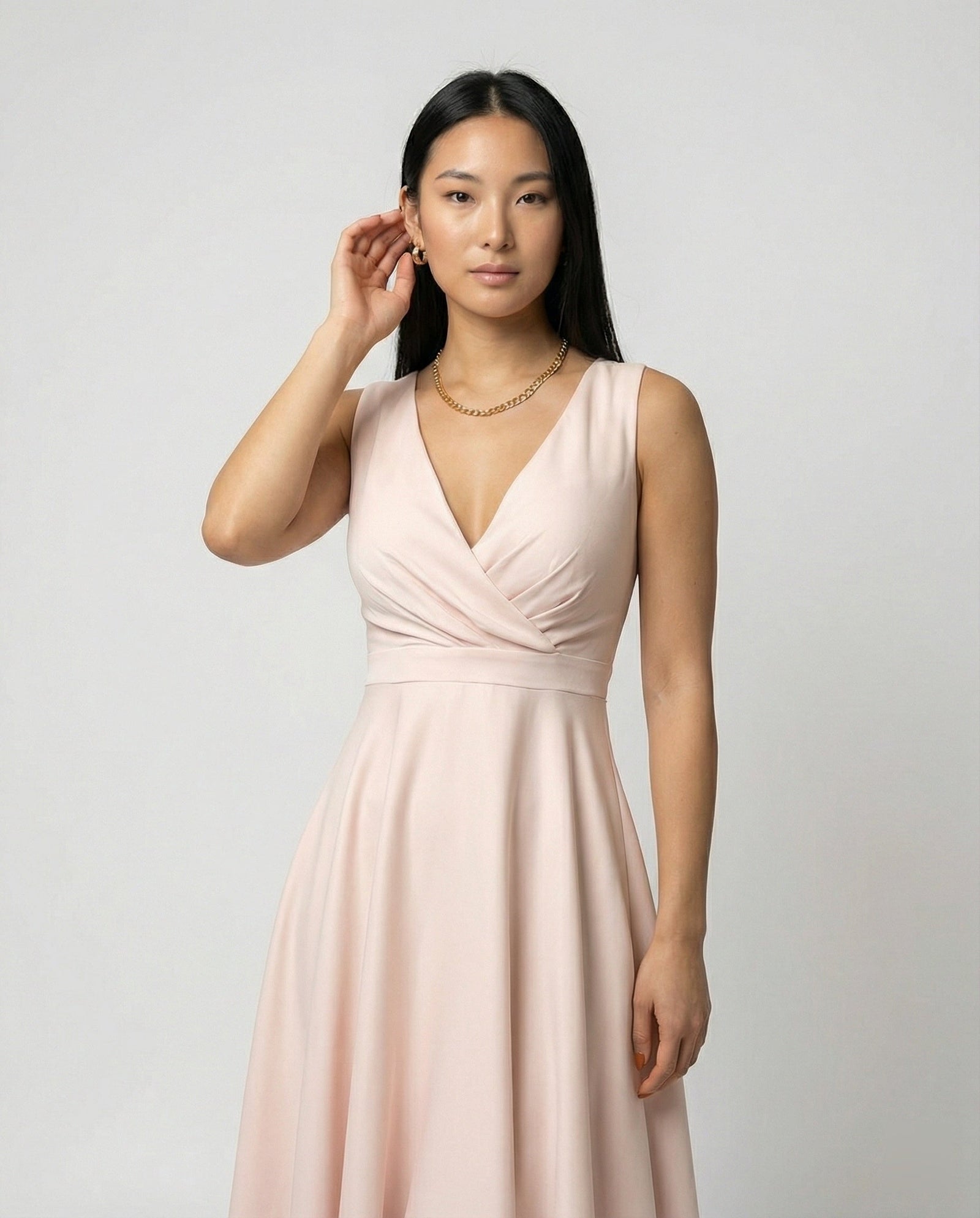 Dames Midi-jurk Trapeze V-hals Mouwloos 2