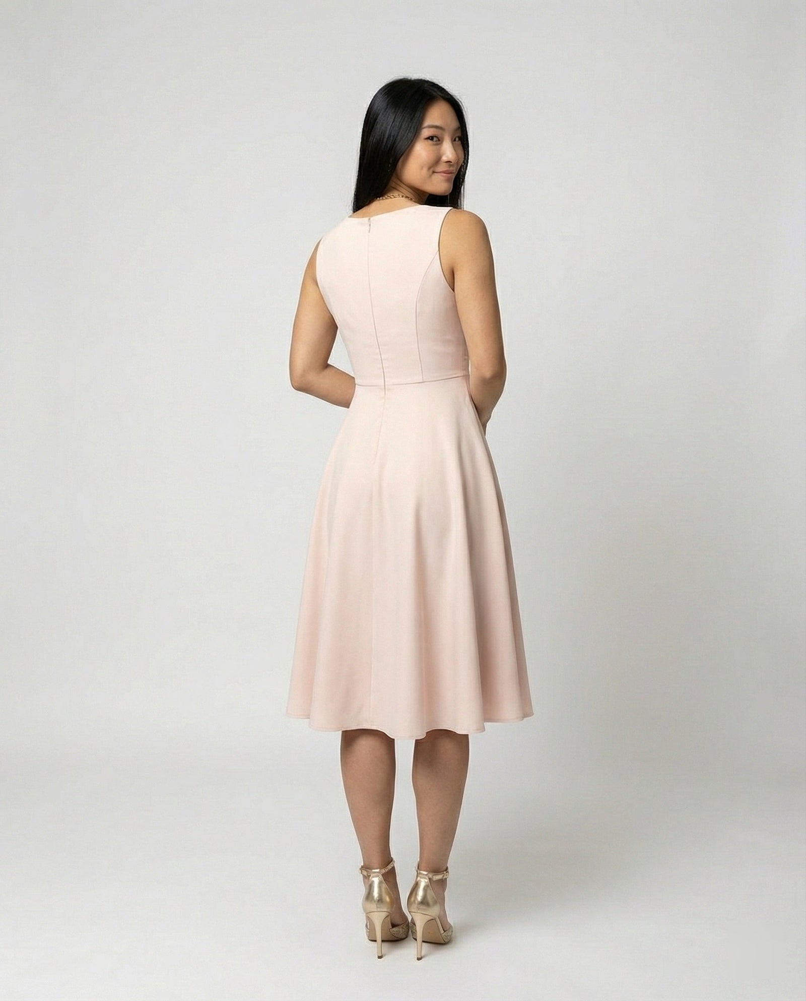 Dames Midi-jurk Trapeze V-hals Mouwloos 4