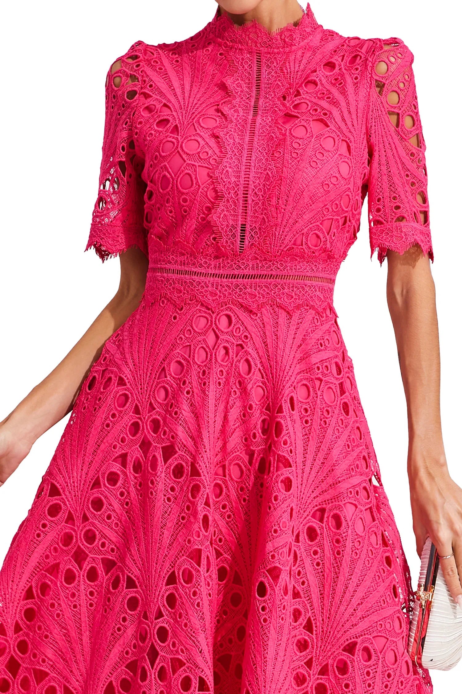 Dames Midi-jurk met Kanten Accenten 8