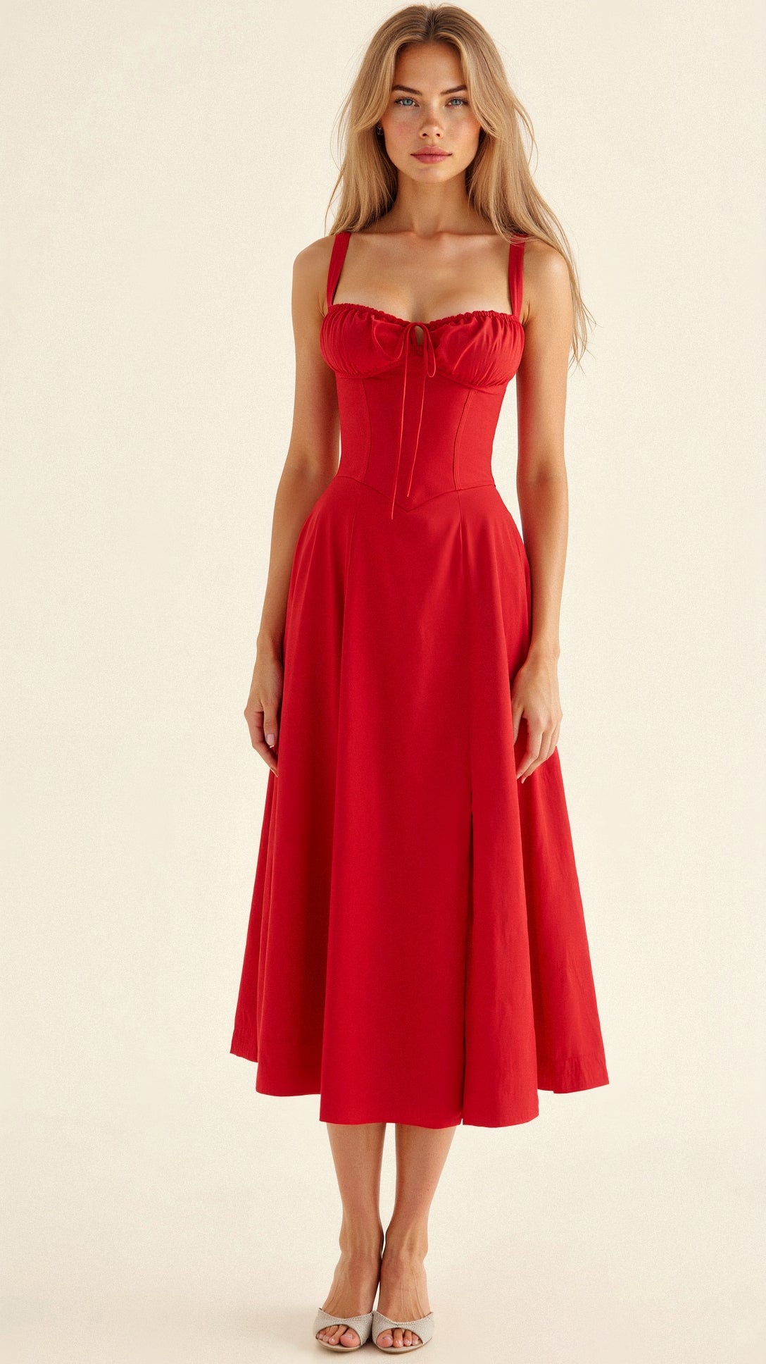 Dames Midi-jurk met Korsetstijl 10