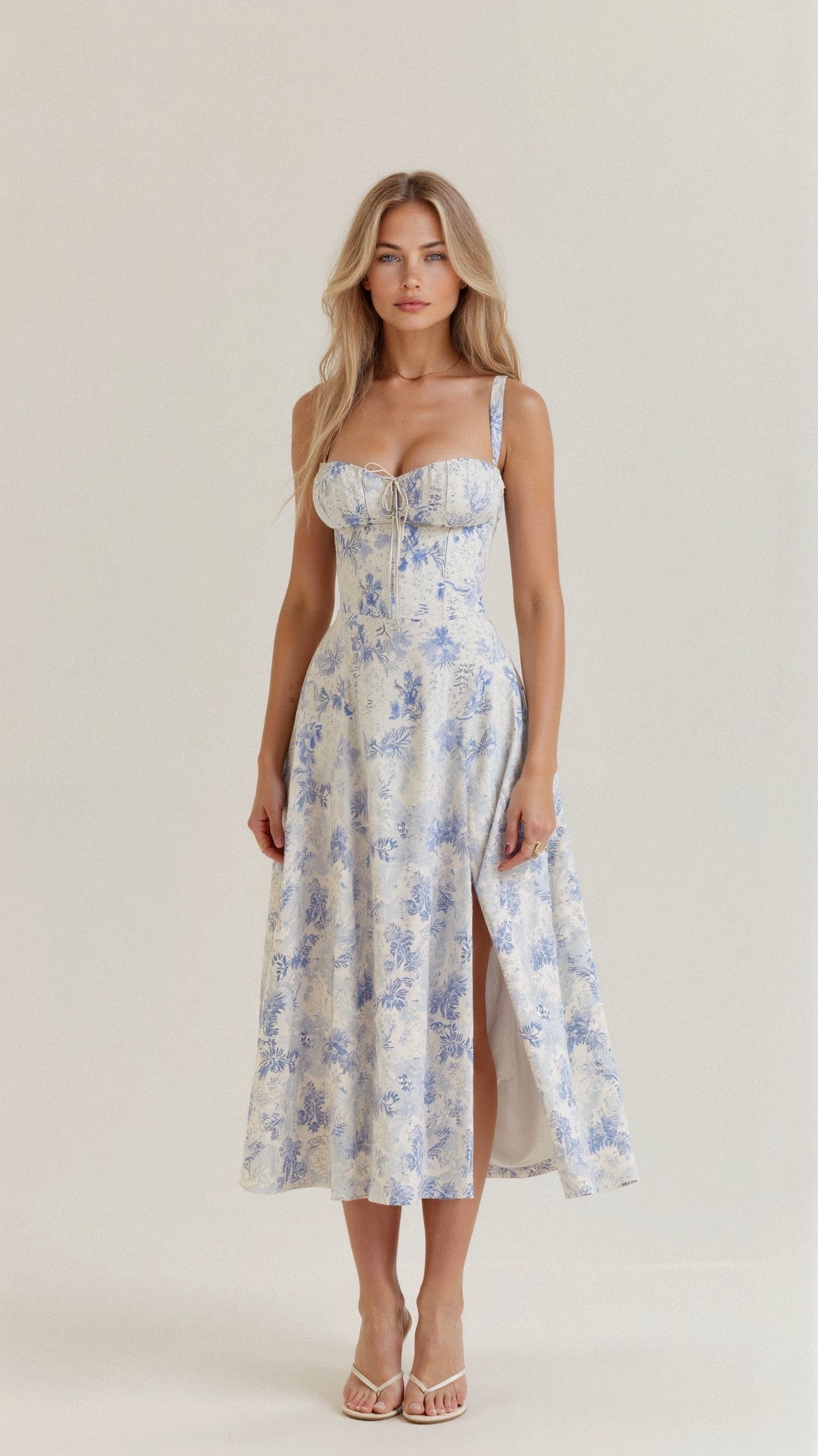 Dames Midi-jurk met Korsetstijl 6