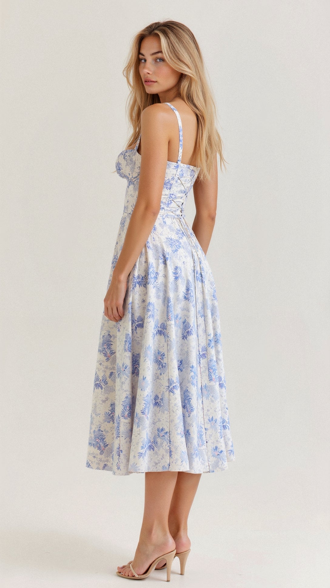 Dames Midi-jurk met Korsetstijl 7
