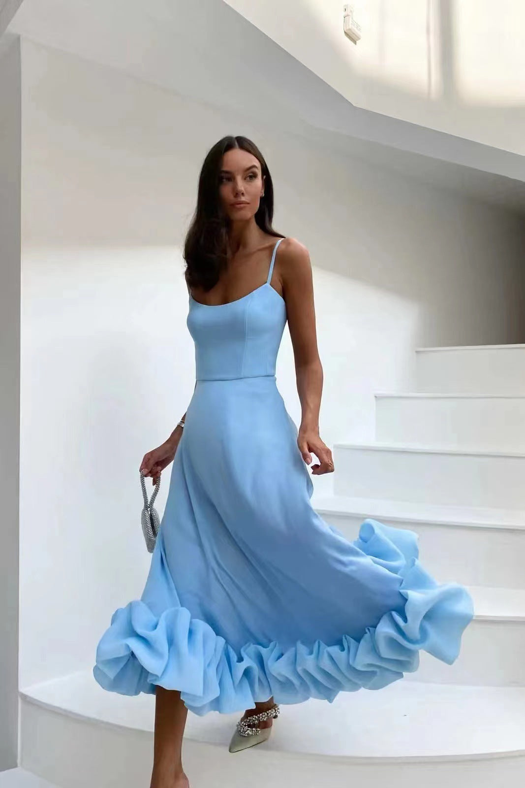 Dames Midi-jurk met Ruches 5