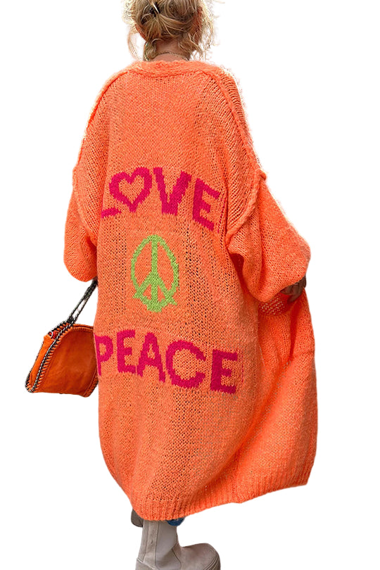 Dames Midi Cardigan met Print en Oversized Pasvorm 0