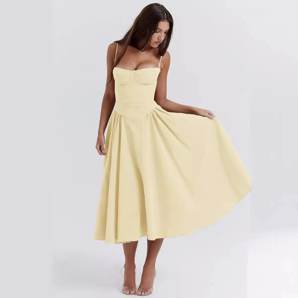 Dames Midi Jurk Geplooid voor Zomerstijl 9