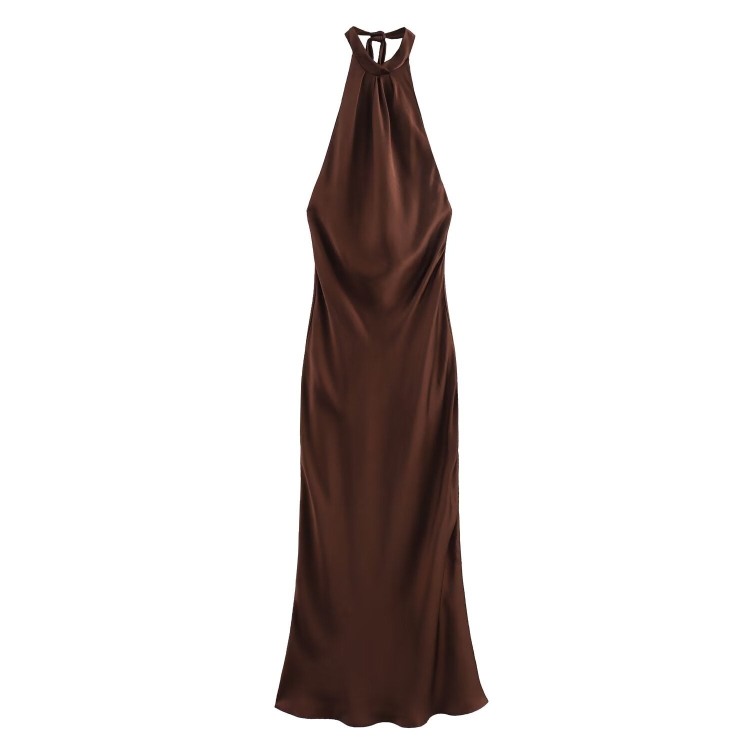 Dames Midi Jurk Halterstijl Met Vloeiend Silhouet 1