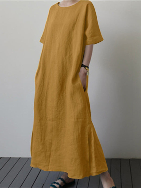 Dames Midi Jurk Met Ceintuur En Zijsplit 4