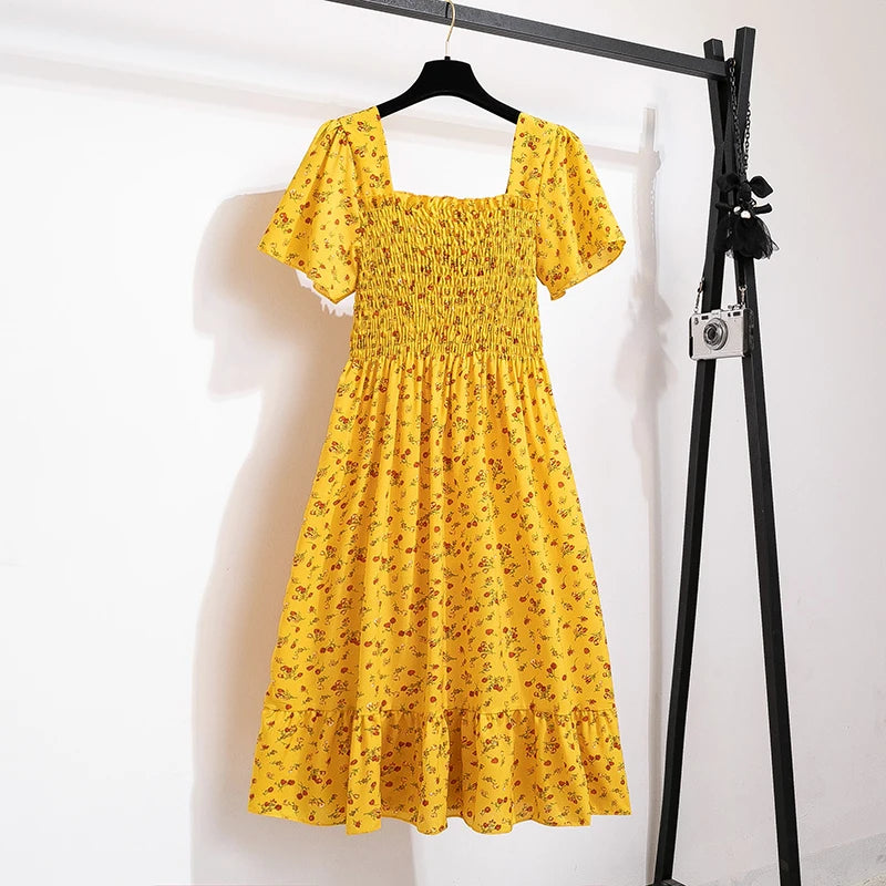 Dames Midi Jurk Met Korte Mouwen 8