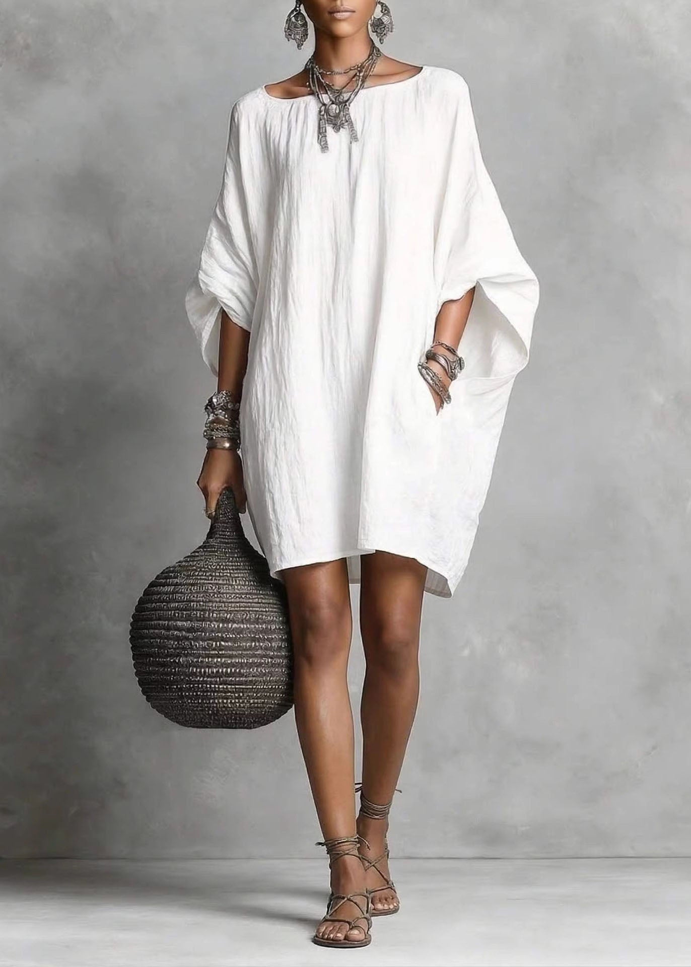 Dames Midjurk Oversized Casual Vleermuismouw 2