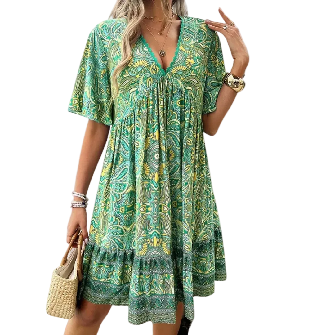 Dames Mini-jurk Boho Paisley Stijl 0