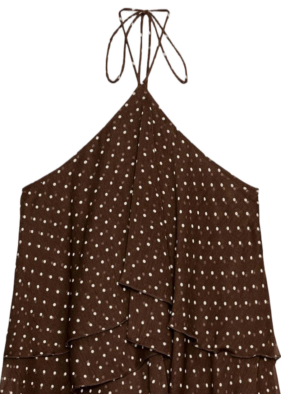 Dames Mini-jurk Halter Stippen Gelaagd Zomer 3