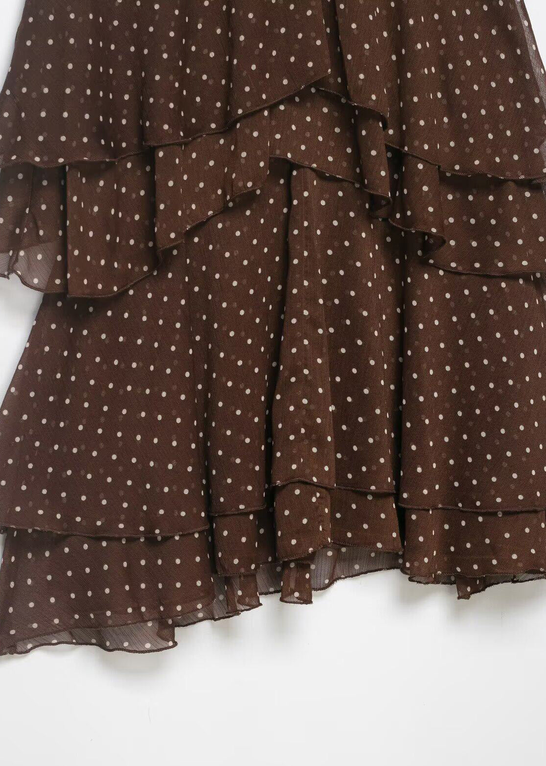 Dames Mini-jurk Halter Stippen Gelaagd Zomer 4
