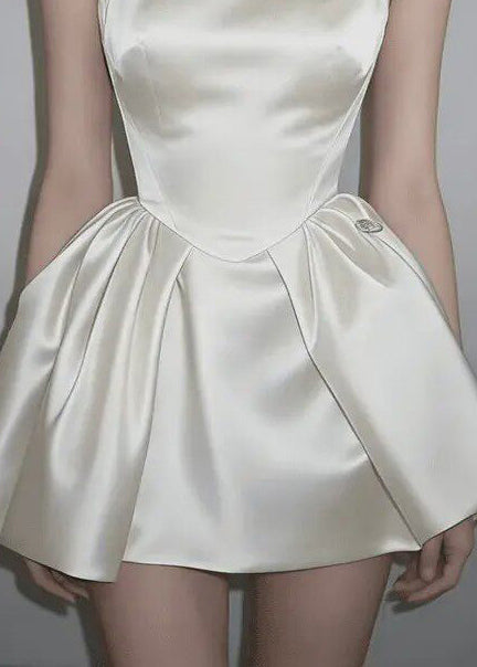 Dames Mini-jurk Mouwloos met Opstaande Kraag in Chinese Stijl 4