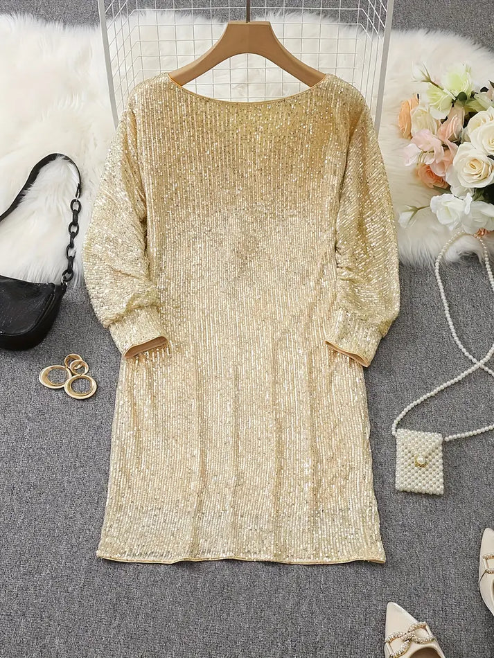 Dames Mini-jurk Off-Shoulder met Pailletten 7