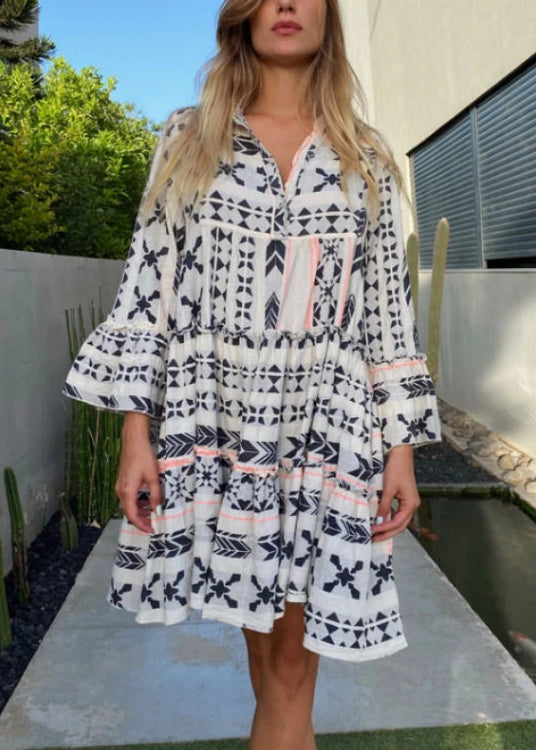 Dames Mini-jurk Oversized Print Plus Maat 2